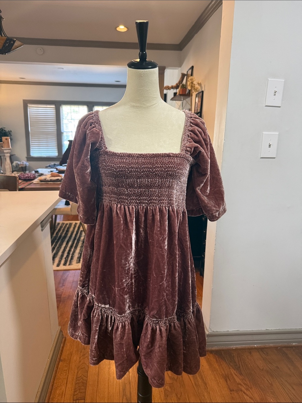 Free People dusty rose peasant dress